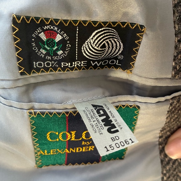 Marshall fields 100% wool colors by Alexander Julian herringbone suit jacket - Picture 5 of 15